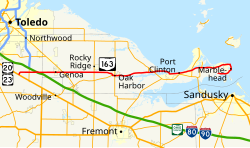 Ohio State Route 163 map