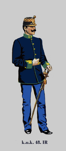 Thumbnail for File:Oberleutnant der k.u.k. Ungarischen Infanterie (48.IR) in Parade.png