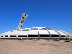 1990-09-14-010 Montreal OS upper level HP to CF  Olympic stadium montreal,  Mlb stadiums, Soccer stadium