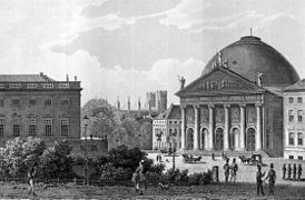 Katedra św. Jadwigi na rysunku Josepha Maximiliana Kolba, 1850 rok