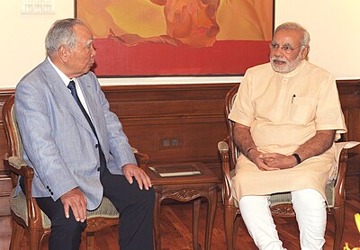With Narendra Modi (in India on July 31, 2014)
