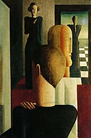 Oskar Schlemmer – Vier Figuren im Raum (Čtyři postavy v místnosti), 1925