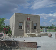 Peoria Jail House built in 1939. This building also held City Council meetings. The Peoria Jail House is currently maintained as a public museum that is managed by the Peoria Arizona Historical Society located at 8322 W. Washington St. (PRHP)