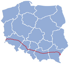 Mapa przebiegu linii kolejowej E 30