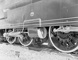 Closeup of the second set of cylinders on the Pennsylvania Railroad class S1. PRR S1 detail.jpg