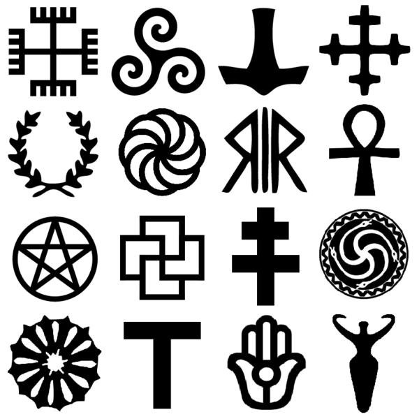 File:Pagan religions symbols - 4 rows.png