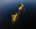 Image 237Pair of small rock islets on the Storavatnet lake, Fitjar, Norway