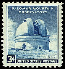 Palomar Mountain Observatory featured on 1948 United States stamp Palomar Mountain Observatory 3c 1948 issue U.S. stamp.jpg
