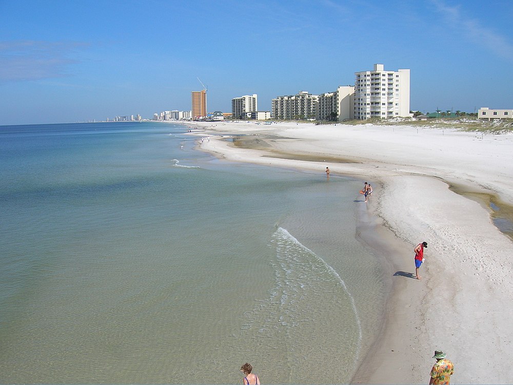 The population density of Panama City Beach in Florida is 48.2 square kilometers (18.61 square miles)