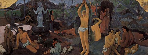 Paul Gauguin, Odakle dolazimo? Tko smo? Kamo idemo?, 1897., ulje na platnu, 29,2 × 60 cm, privatno vlasništvo