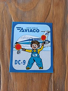 Pegatina infantil de los DC-9 de Aviaco