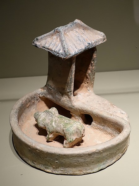 File:Pigpen, North central China, Henan or Shaanxi province, Eastern Han dynasty, 1st-2nd century AD, earthenware with calcified green lead glaze - Portland Art Museum - Portland, Oregon - DSC08587.jpg