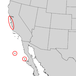 Distribución natural en la costa oeste de Norteamérica.
