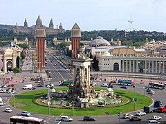 The Venetian Towers in Plaça d'Espanya