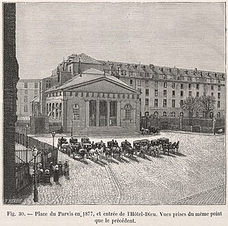 View of the parvis in 1877 facing south