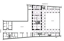 Overall plan of the ground floor of the Averoldi palace, highlighting on the rooms bearing the 16th-century decorations. Planimetria di palazzo Averoldi a Brescia.jpg