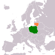 Location map for Lithuania and Poland.
