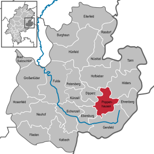 Li position de Poppenhausen in li Subdistrict Fulda
