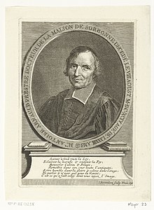 Portret van hoogleraar theologie Antoine Arnauld Mre. Antoine Arnauld age de LXXXIII ans (titel op object), RP-P-BI-1123X.jpg