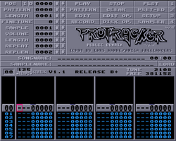 Protracker v1.1 főképernyő