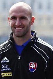 Vittek in the jersey of the Slovakia national team in 2010.