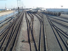 Image 28Yard for Amtrak equipment, located next to the Los Angeles River. The two tracks on the left are the mainline. (from Rail yard)