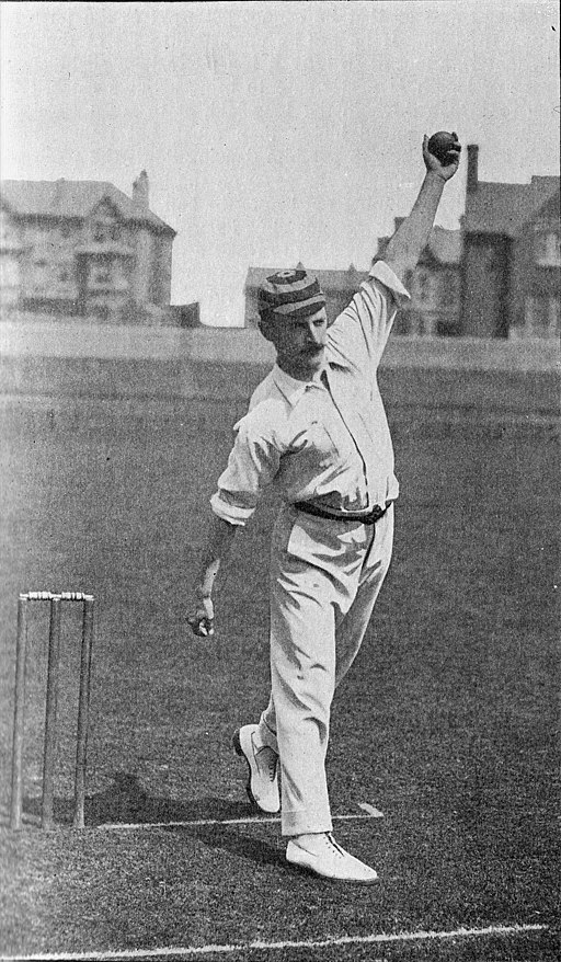 Ranji 1897 page 099 J. J. Ferris in the act of delivery