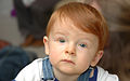 A redheaded child with a mesmerized look on his face