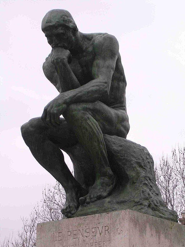 Rodin : skulptaĵo "Le Penseur" (la pensanto)
