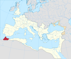 Mauretania Tingitanan provinssin alue vuonna 125.