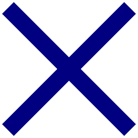 A diagonal cross (decussate cross, saltire, St. Andrew's Cross)