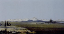 Samuel Seymour, Longs Peak, 1820. Seymour, a member of Long's expedition, made a painting the first known depiction of the peak. Samuel Seymour, Longs Peak, 1820.tif