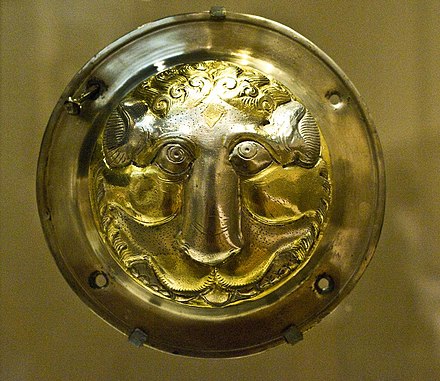 Sassanid silver-gilt shield-boss, 7th century