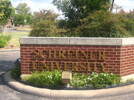 Schreiner University entrance sign
