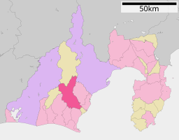 Shimadas läge i Shizuoka prefektur