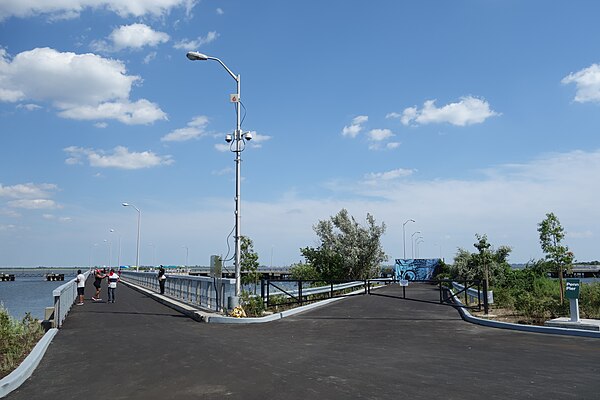 Penn Pier, part of the first phase of the park, in July 2019