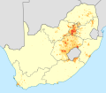 South Africa 2011 Sotho speakers density map.svg