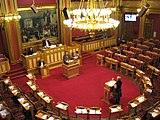 Plenário do Stortinget, o parlamento da Noruega.