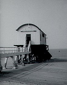 Spurn Lifeboat Station, before the lifeboats were moored afloat at the end of a jetty Spurn Lifeboat Station - geograph.org.uk - 805700.jpg