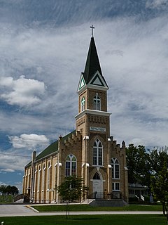 <span class="mw-page-title-main">St. Lawrence Catholic Church (Stangelville, Wisconsin)</span> Historic church in Wisconsin, United States