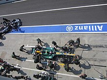 Foto van de stand van Caterham tijdens de Italiaanse Grand Prix 2012