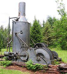 12x14 Empire steam donkey in the UBC Malcolm Knapp Research Forest, Maple Ridge, British Columbia, Canada SteamDonkey.jpg