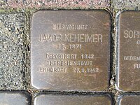 Stumbling stone Jakob Neheimer, 1, Hauptstrasse 9, Bromskirchen, Waldeck-Frankenberg district.jpg