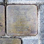 Stumbling stone for Cilly Berlowitz, Lukasstrasse 3, Dresden.JPG