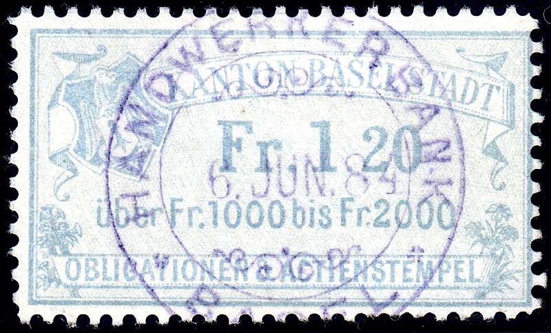 File:Switzerland Basel 1883 stocks and bonds revenue 1.20Fr - 5A.jpg