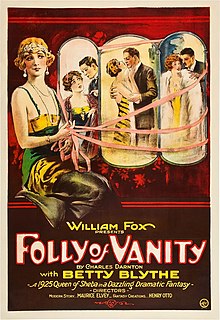 <i>The Folly of Vanity</i> 1924 film by Maurice Elvey