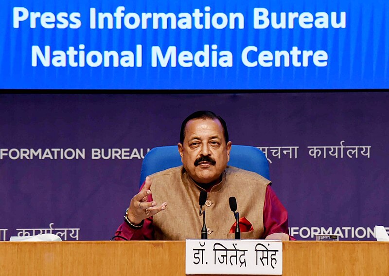 File:The Minister of State Personnel, Public Grievances & Pensions, Dr. Jitendra Singh addressing a press conference on Nine Years Achievements of Ministry of Personnel, Public Grievances and Pensions, in New Delhi on June 09, 2023 (4).jpg