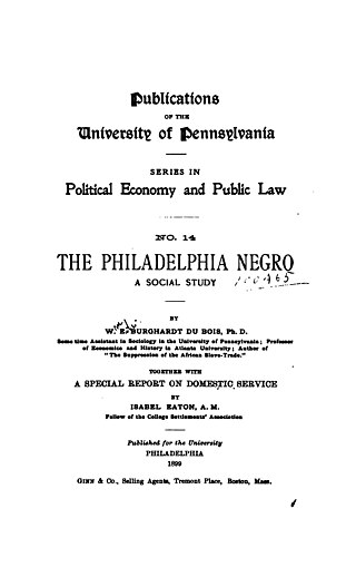 <i>The Philadelphia Negro</i> 1899 work by W. E. B. Du Bois