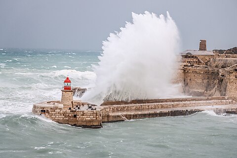 Breakwater at Fort Ricasoli, Malta