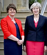 May with Democratic Unionist Party (DUP) leader Arlene Foster Theresa May and FM Arlene Foster.jpg